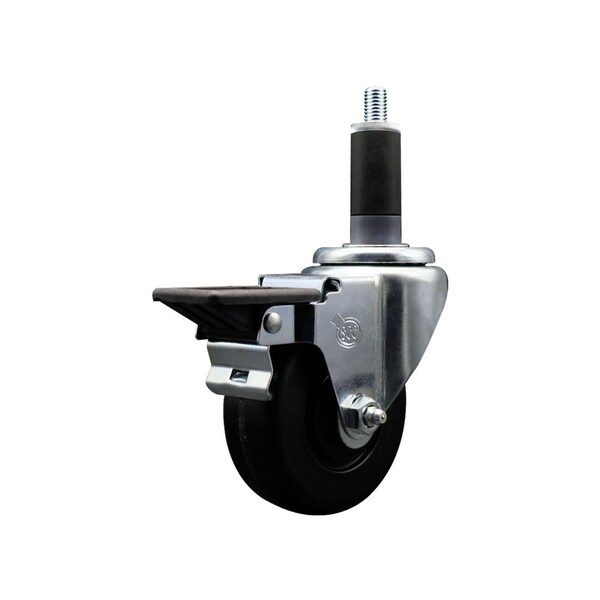 Service Caster 3.5'' Phenolic Swivel 1-1/8'' Expanding Stem Caster with Brake SCC-EX20S3514-PHS-PLB-118 - main